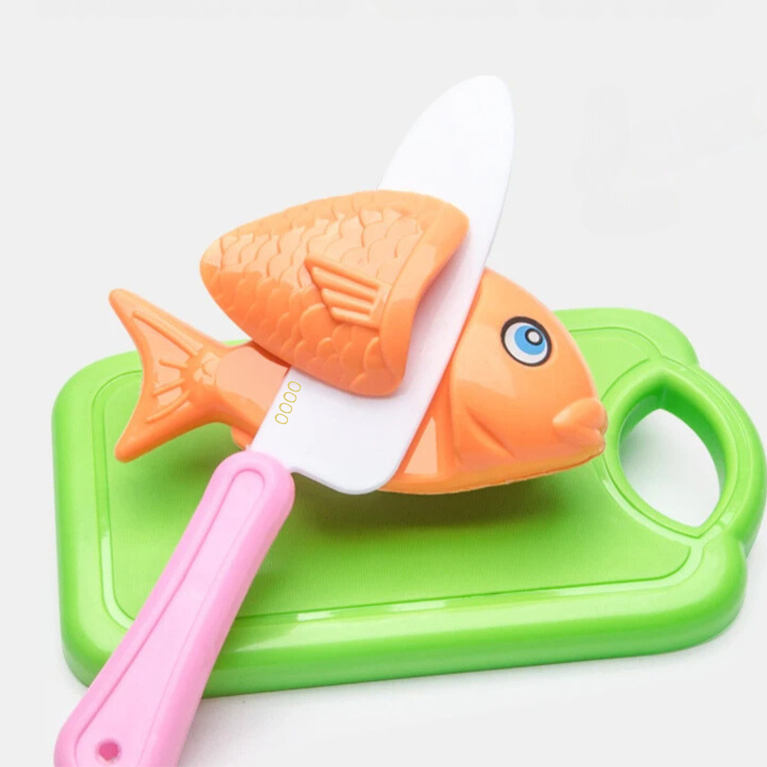 Kids Pretend Play Cuttable Fruit Vegetable Toy Set