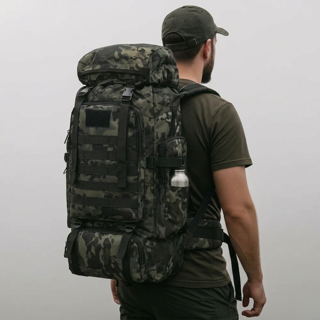 80L Camo Trekking Hiking Backpack