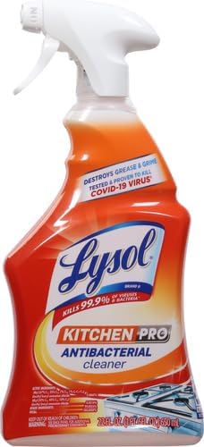 Lysol Pro Kitchen Spray Cleaner and Degreaser, Antibacterial All Purpose Cleaning Spray for Kitchens, Countertops, Ovens, and Appliances, Citrus Scent, 22oz (Pack of 2)