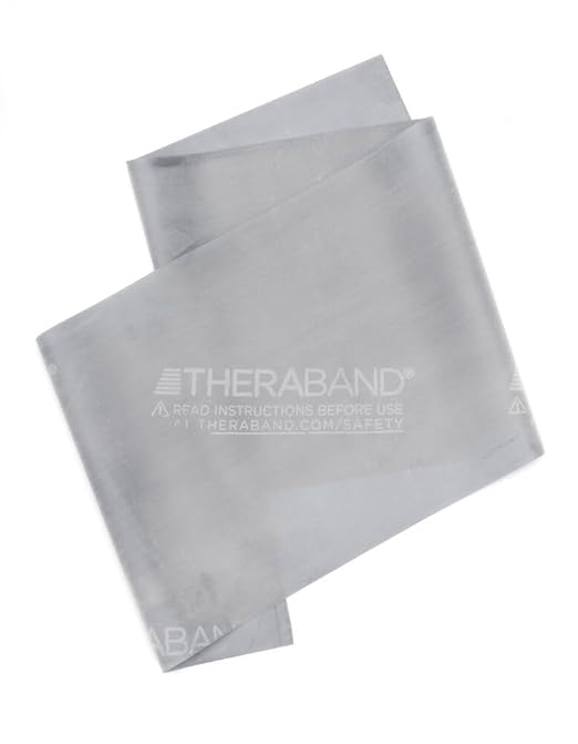 THERABAND Resistance Bands, 6 Yard Roll Professional Latex Elastic Band For Upper & Lower Body, Core Exercise, Physical Therapy, Pilates, Home Workouts, Rehab, Silver, Super Heavy, Level 7