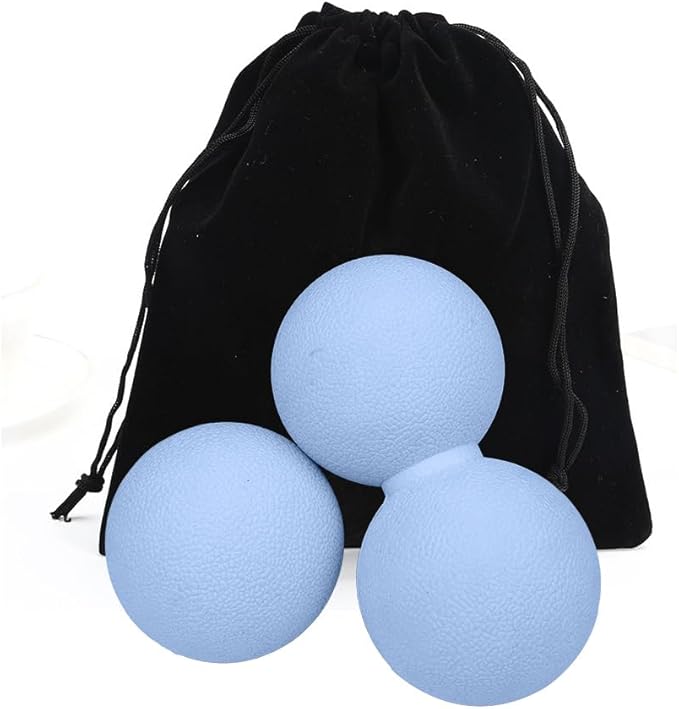 2-Piece Peanut Massage Ball Roller,Double Lacrosse Ball,Acupoint Myofascial Release,Muscle Knot Relaxer Trigger Point for Physical Therapy, Occipital,Back Knot,Psoas Muscle Release Tool (Blue)
