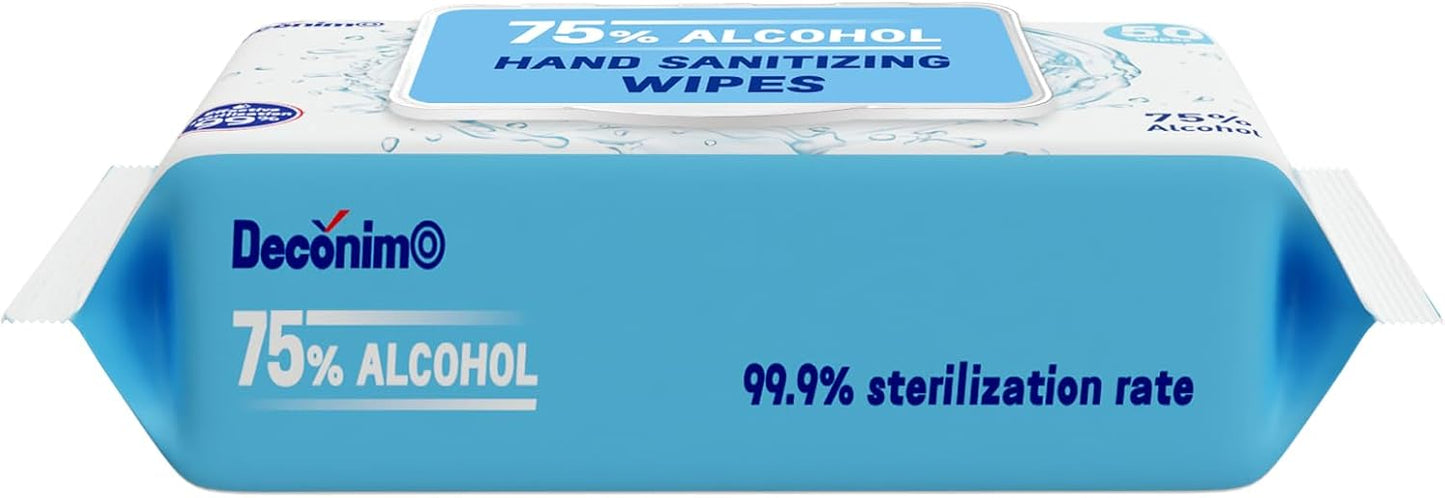 Advanced Large 75% Alcohol Hand Sanitizing Wipes, 4 Packs of 50 (200 Wipes) - (Each Wipe Size 6" x 8")