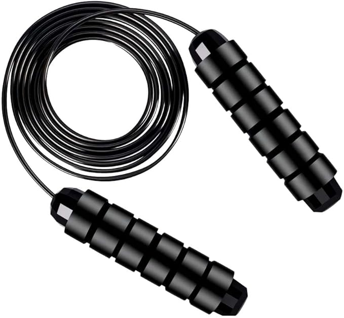 Tangle-Free Rapid Speed Jump Rope with Ball Bearings, Adjustable Jump Rope for Fitness Rapid Speed Jumping Rope with Foam Handles for Workout Boxing Home Exercise Slim Body Training for Men Women