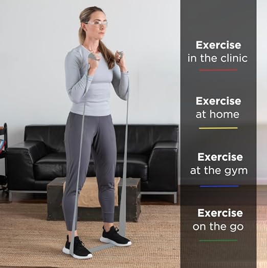 THERABAND Resistance Bands, 6 Yard Roll Professional Latex Elastic Band For Upper & Lower Body, Core Exercise, Physical Therapy, Pilates, Home Workouts, Rehab, Silver, Super Heavy, Level 7
