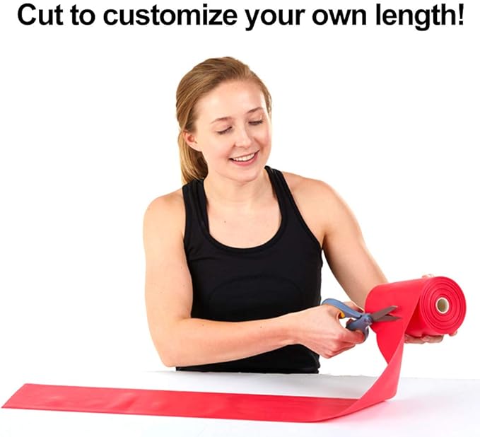 Resistance Band for Working Out - 8,16,24 Yard Resistance Bands Bulk Rolls - 10 Strengths in Light Medium and Heavy Exercise Bands - Latex Free Workout Bands Including iPhone App and e-Book