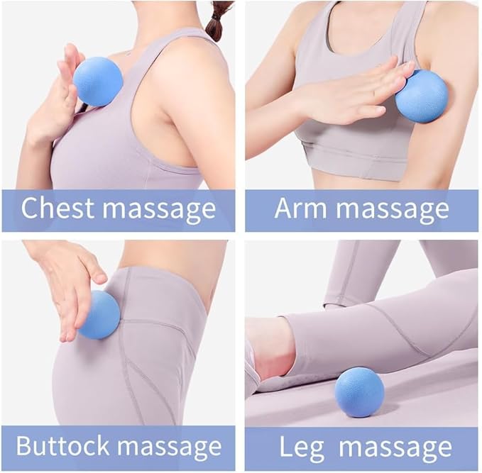 2-Piece Peanut Massage Ball Roller,Double Lacrosse Ball,Acupoint Myofascial Release,Muscle Knot Relaxer Trigger Point for Physical Therapy, Occipital,Back Knot,Psoas Muscle Release Tool (Blue)