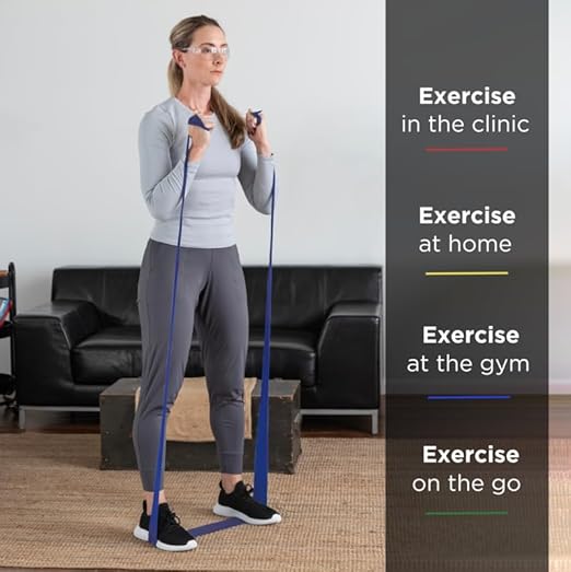 THERABAND Resistance Bands, 6 Yard Roll Professional Latex Elastic Band For Upper & Lower Body, Core Exercise, Physical Therapy, Pilates, Home Workouts, Rehab, Blue, Extra Heavy, Intermediate Level 2
