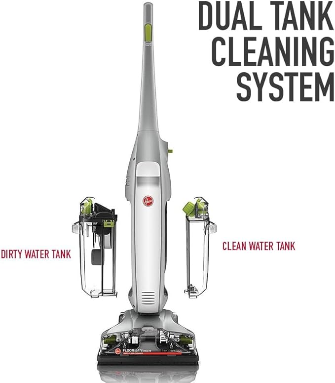 Hoover FloorMate Deluxe Hard Floor Cleaner Machine, Lightweight Cleaning Machine, Floor Scrubber with Spin Scrub Brushes, Wash and Dry Mode, Ideal for Hardwood, Vinyl, Tile, Laminate and More