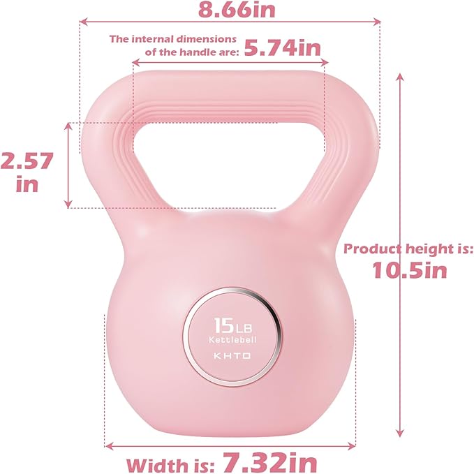KHTO Kettlebells Fitness Exercise-Pink Strength Training Kettlebell Sets,Dumbbell Weights for Home Gym Equipment