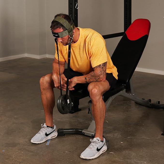 Iron Neck , Versatile Neck Exerciser, Strengthener and Trainer with Adjustable Head and Chin Strap, Portable Head Harness for Weight Lifting, Home and Gym Use