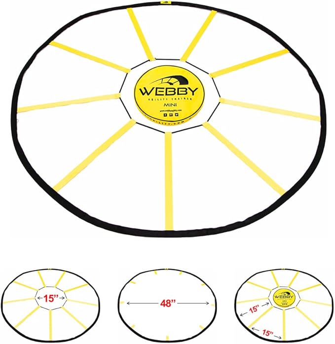 Webby Agility Trainer – Circle Speed and Agility Ladder for High Intensity Reactive Footwork Drills and Skills – A Circular Piece of Reaction Training Equipment That Changes The Way You Move