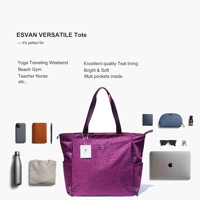 ESVAN Yoga Mat Bag Yoga Tote Carrier Shoulder Bag Carryall Tote for Office,Yoga,Pilates,Travel,Beach and Gym