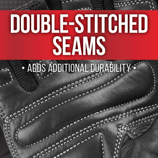 Series-2 Fingerless Leather Men's Weightlifting Gloves with Full Palm Protection and Velcro Wrist Strap Support