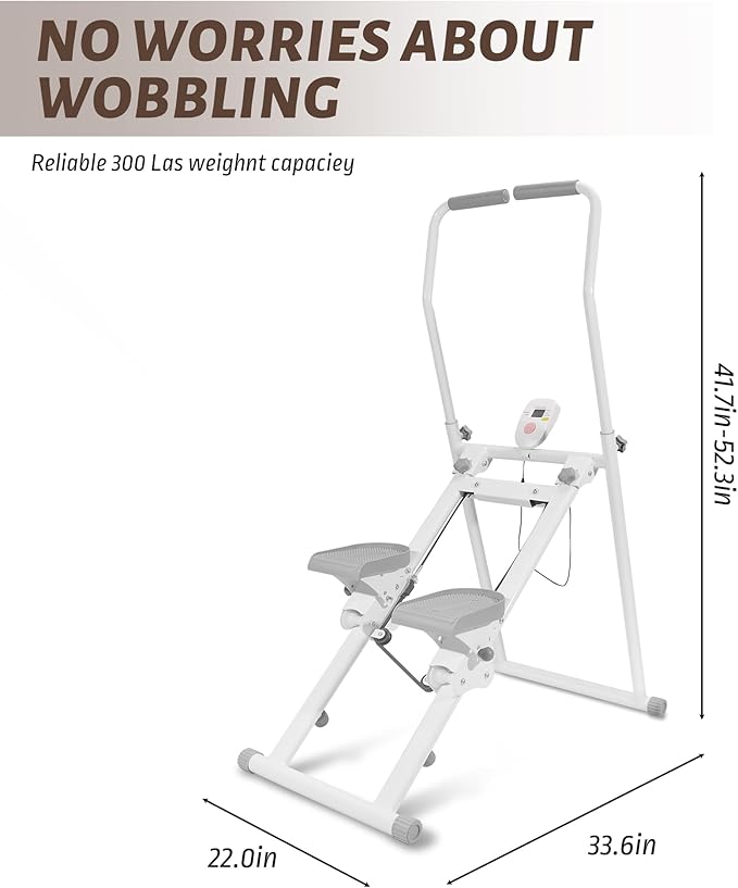 Stair Stepper Machine for Home,Steppers for Exercise at Home,Folding Stair Master with Adjustable Handlebar -90% Pre-Assembled Vertical Climber