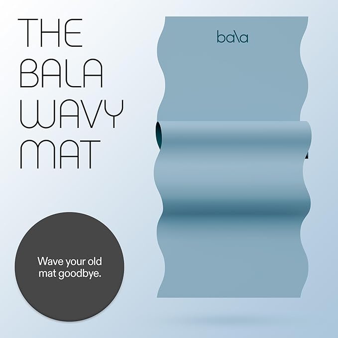 Bala Yoga Mat for Home Gym - Non Slip Exercise Mat for Home Workout, Stretching, Pilates, Aerobics & Floor & Fitness Work Out - Indoor Exercising Mat