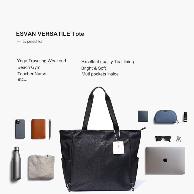 ESVAN Yoga Mat Bag Yoga Tote Carrier Shoulder Bag Carryall Tote for Office,Yoga,Pilates,Travel,Beach and Gym