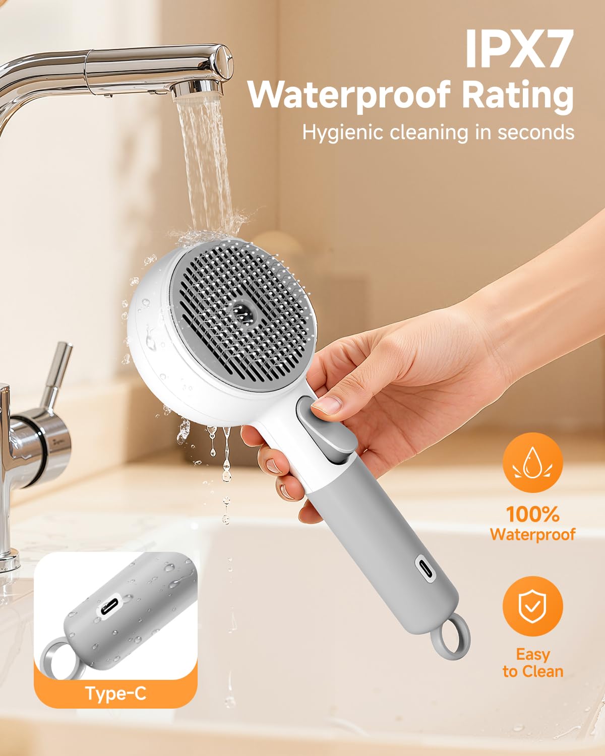 Pet Brush for Cats & Dogs Steam, 3-in-1 Steam Beauty Pet Comb, 2-Speed Spray Settings, Removes Dander and Deshedding Tool, One-Touch Self-Cleaning Hair Brush, for Long and Short Hair Pets