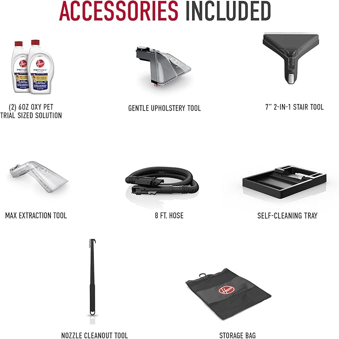 Hoover SmartWash Pet XL Upright Carpet Cleaner Machine for Carpet and Upholstery, Automatic Deep Cleaning Carpet Shampooer, Converts to Spot Cleaner, Pair with Hoover Carpet Cleaner Solution