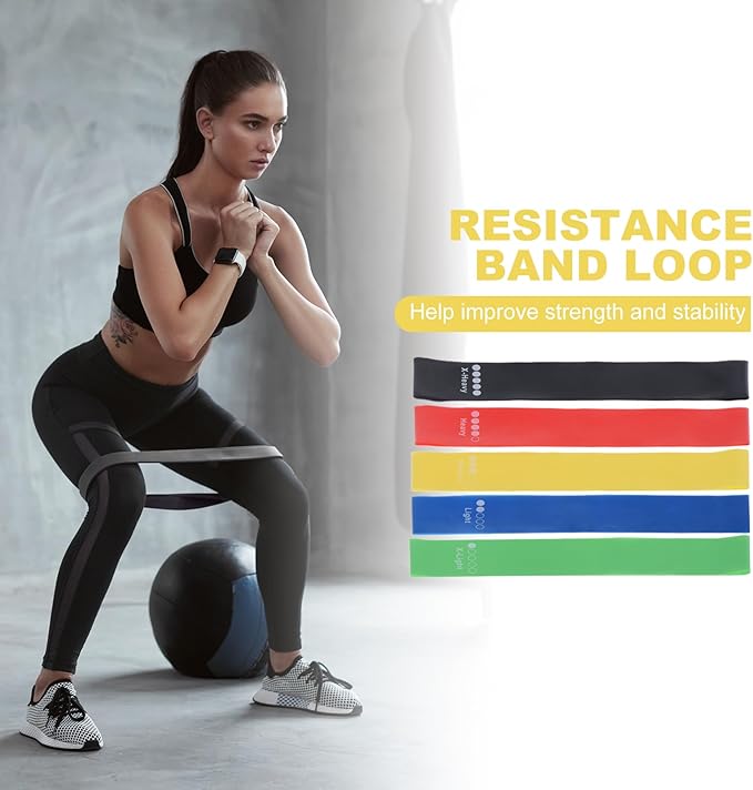 PATIKIL Resistance Loop Exercise Bands Stretch Bands for Working Out Fitness Elastic Workout Bands with Carry Bag for Home Gym Physical Fitness Yoga
