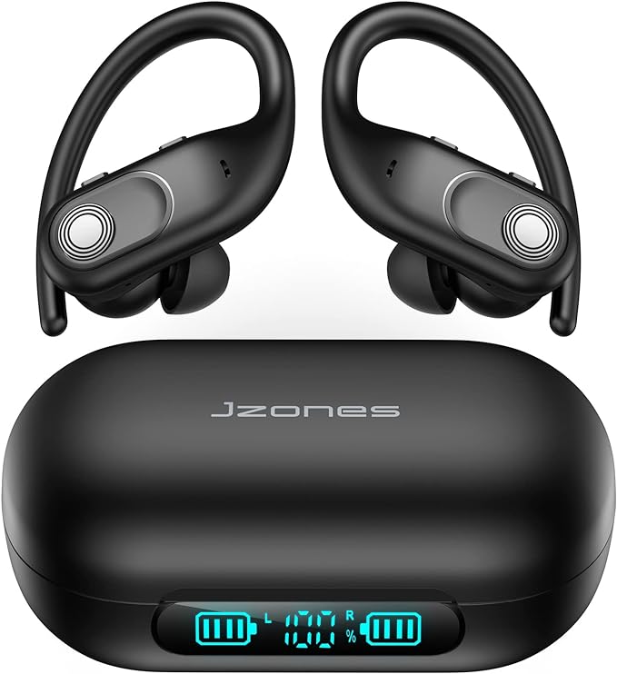 Wireless Earbuds Bluetooth Headphones 130Hrs Playtime with 2500mAh Wireless Charging Case LED Diaplay Hi-Fi Waterproof Over Ear Earphones for Sports Running Workout Gaming