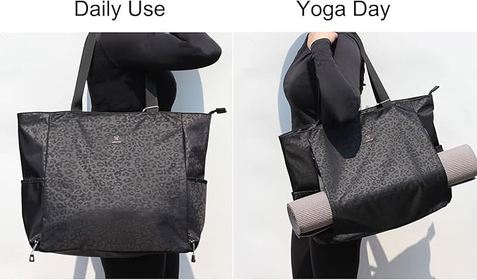 ESVAN Yoga Mat Bag Yoga Tote Carrier Shoulder Bag Carryall Tote for Office,Yoga,Pilates,Travel,Beach and Gym
