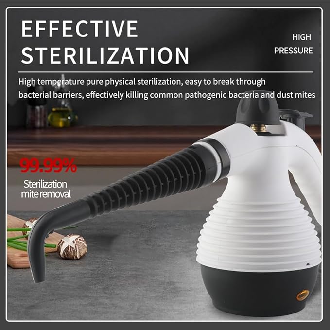 Steam Cleaner, Pressurized Handheld Mop Steam Cleaner for Home with 18 PCS Accessory & Safety Lock, Large Capacity Mop Steam for Cleaning, Car, Bathroom, Shower, Window, Grime, Grease - White