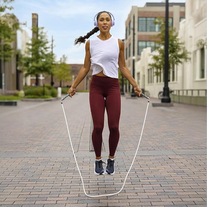 Crossrope Get Lean Set - Weighted Jump Rope- 1/4 LB and 1/2 LB Ropes - Slim Handles