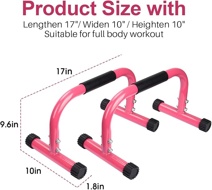 AmazeFan Parallettes Bars, High Steel Push Up Bar Strength Training For Handstands, Calisthenics Bars & Dip Bars, Calisthenic, Push Up Stands Handle for Floor Workouts Calisthenics Equipment 