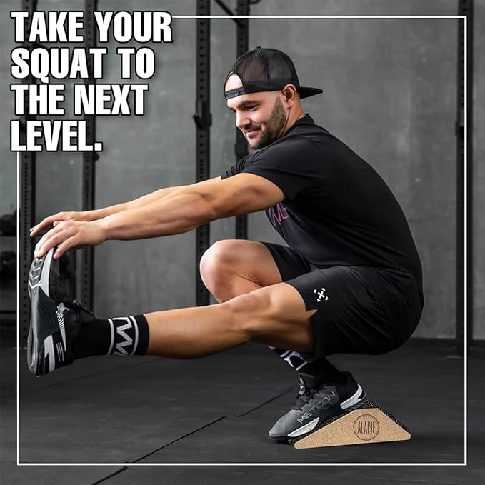 Squat Wedge Blocks (Set of 2) β Non-Slip Slant Boards for Lower Body Workouts, Ankle and Calf Stretching - Yoga Blocks, Designed to Elevate Heels and Squat Support - Includes Carry Bag