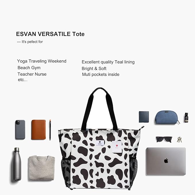 ESVAN Yoga Mat Bag Yoga Tote Carrier Shoulder Bag Carryall Tote for Office,Yoga,Pilates,Travel,Beach and Gym