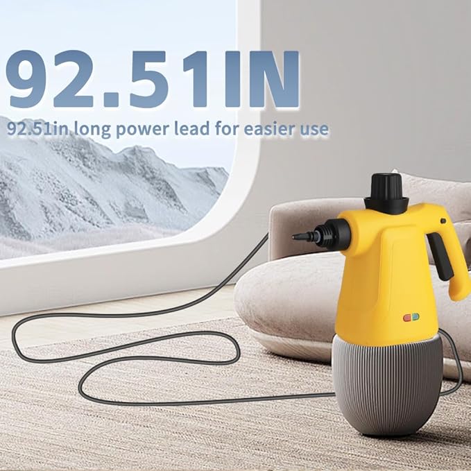 Steam Cleaner, Pressurized Handheld Steam Cleaner for Home with 8 PCS Accessory & Safety Lock, Large Capacity Steam for Cleaning, Car, Bathroom, Shower, Window, Grime, Grease