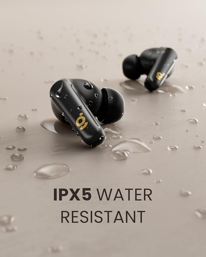 Wireless in-Ear Earbuds with 4 Mics ENC Call-Enhancing Rophones, 40H Playtime, Bluetooth 5.4, IPX5 Waterproof, True Wireless Earbuds for Laptops, Tablets, Smartphones, and Gym Workouts, Black