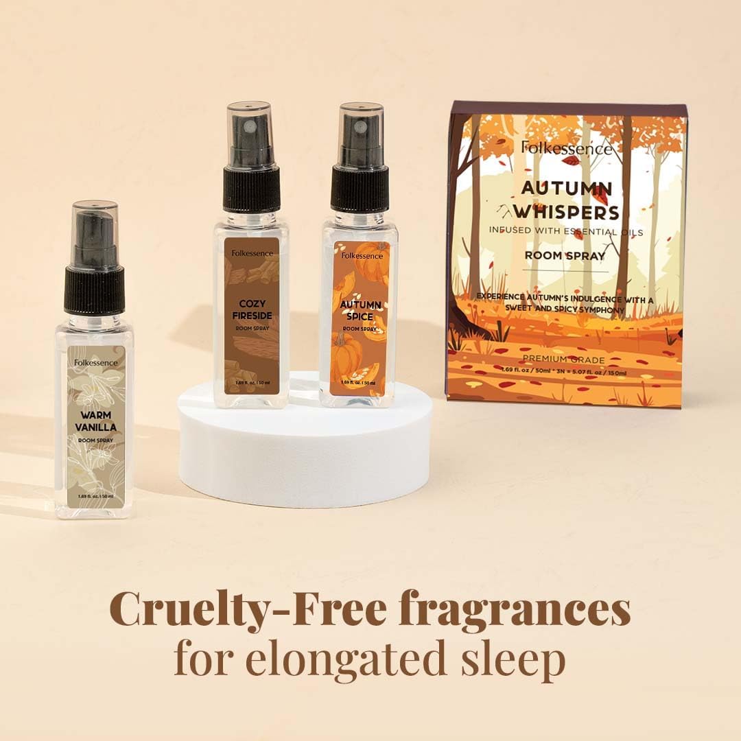 Folkulture Air Fresheners - Set of 3 Odor Eliminators | Vanilla Fragrance Spray for Home | Autumn Spice or Fall Scents Room Spray for Living Rooms, Bathrooms with Natural Essential Oils | 5.1 Oz