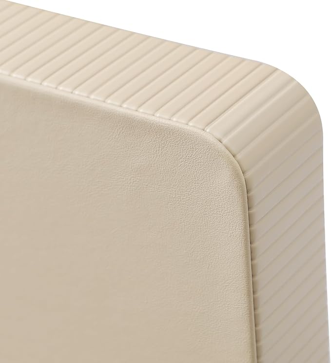 2 Pack Nightstand Organizer Tray, Decorative Perfume Valet Tray Trinket Dish Catch All Purse Key Bowl, PU Leather Coffee Table Trays for Vanity Dresser Bedside Bathroom Countertop (Beige)