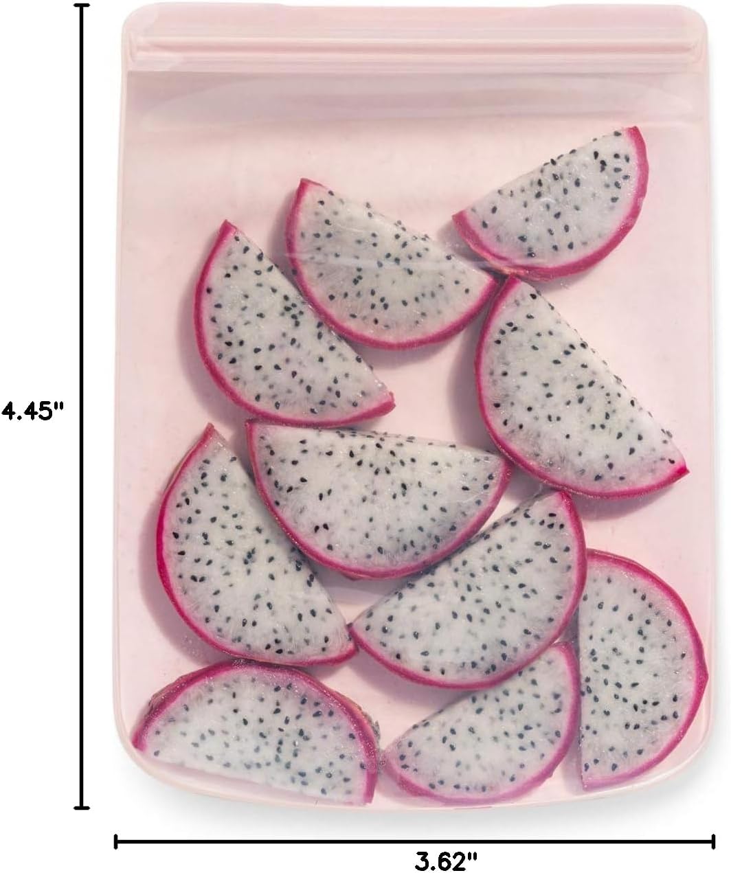 W&P Porter Silicone Reusable Storage Bags, Flat Variety 3 Pack (10oz, 34oz, 46oz), Blush, Food Storage Container, Microwave and Dishwasher Safe, Easy Cleaning