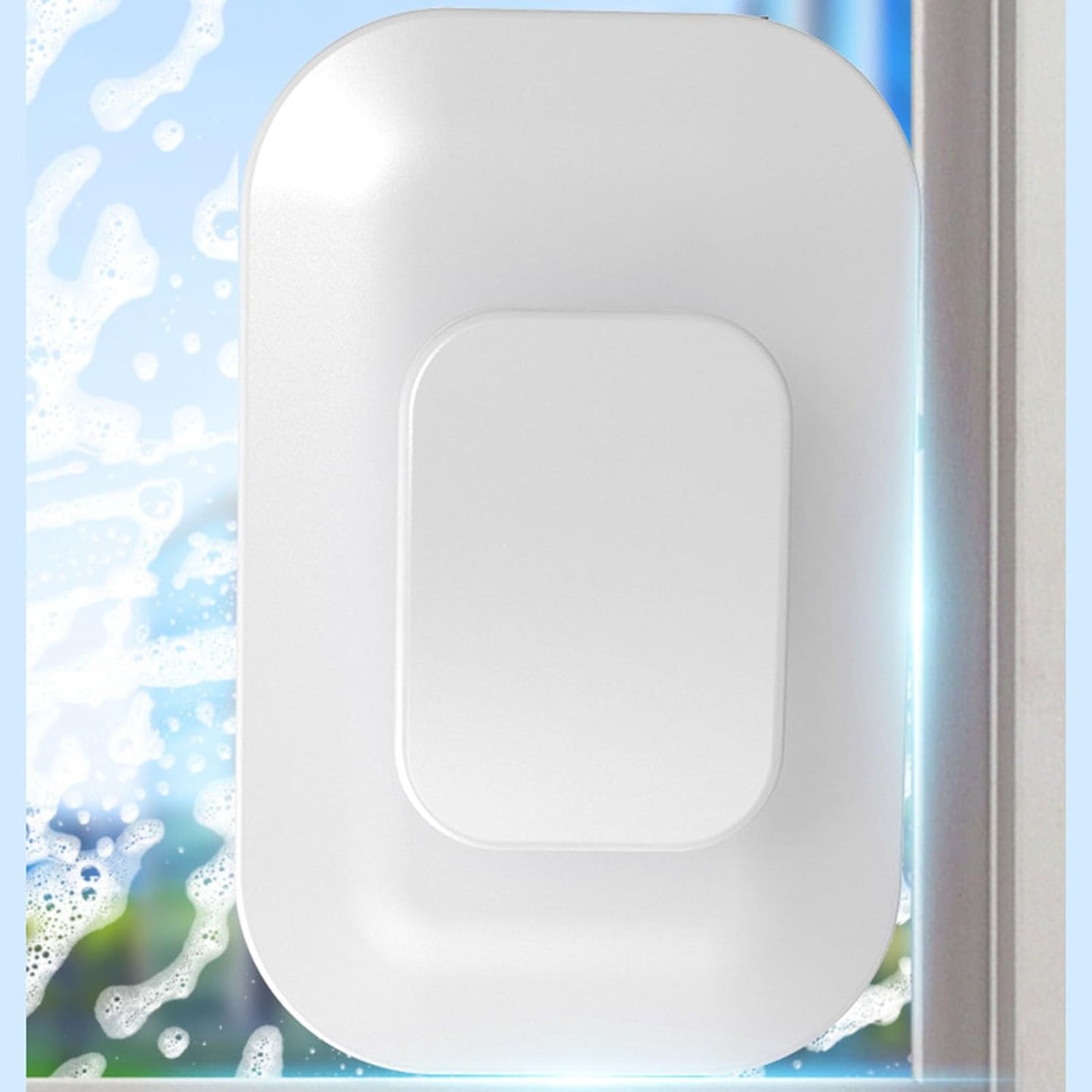 Double Sided Magnetic Window Cleaner Heavy Duty Strong Magnetic Glass Cleaner Brush Efficient Window Cleaning Tool for High Rise Windows Universal Size ABS Silicone Polyester