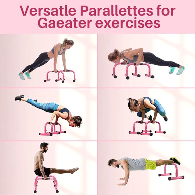 AmazeFan Parallettes Bars, High Steel Push Up Bar Strength Training For Handstands, Calisthenics Bars & Dip Bars, Calisthenic, Push Up Stands Handle for Floor Workouts Calisthenics Equipment 