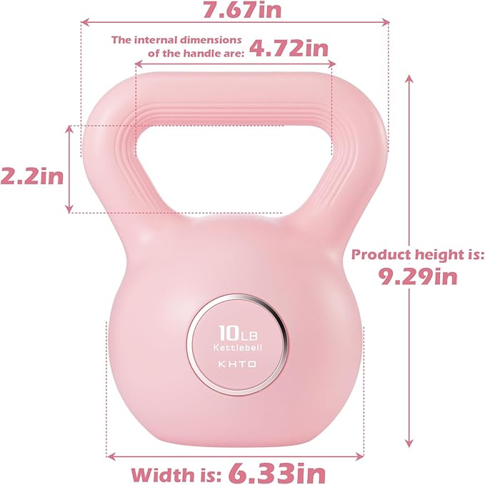 KHTO Kettlebells Fitness Exercise-Pink Strength Training Kettlebell Sets,Dumbbell Weights for Home Gym Equipment
