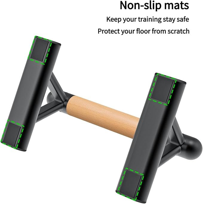 SELEWAERE Parallettes Floor Workout Push Up Handles Non-Slip Pushup Bars Handstand Bars for Calisthenic Fitness Sturdy Steel Tubing, Load up to 600 lbs
