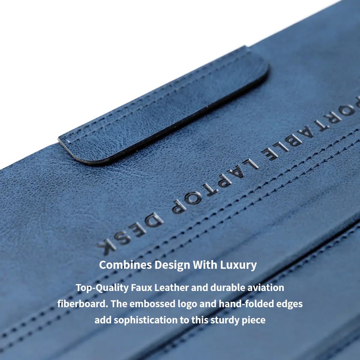 PUNCUBE Portable Lap Desk -Ultra Slim&Compact Laptop Desk in Sleek Design with Retractable Mouse Pad, Adjustable Stand, Expandable Surface, and Heat Protection for Laptops and Tablets (Midnight Blue)