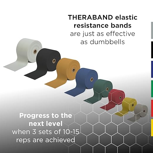 THERABAND Resistance Bands, 6 Yard Roll Professional Latex Elastic Band For Upper & Lower Body, Core Exercise, Physical Therapy, Pilates, Home Workouts, Rehab, Black, Special Heavy, Level 6