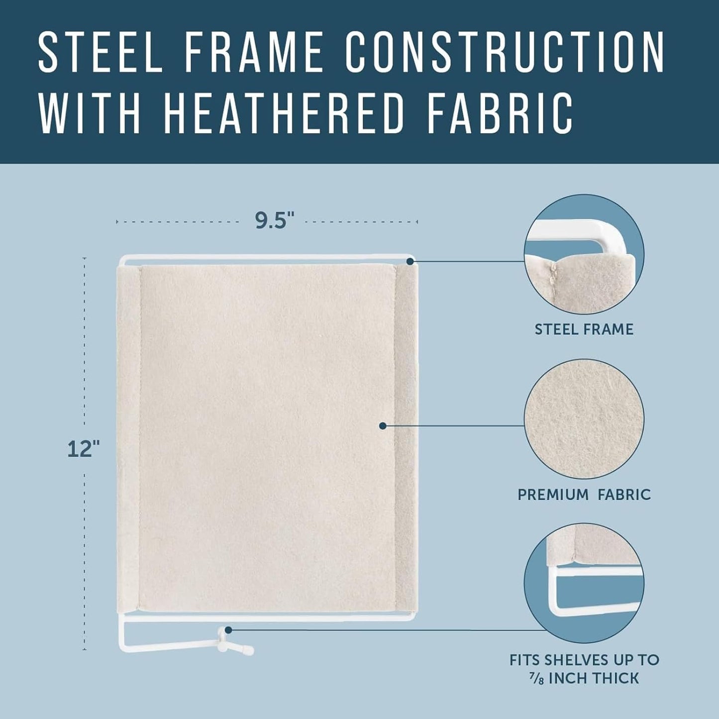 Maplefield Fabric Shelf Dividers - Versatile Towel Organizer for Closet - Dividers for Sweaters on Shelves - Slide-On Setup for Closet Organization - Pack of 4, 12 x 9.5 in