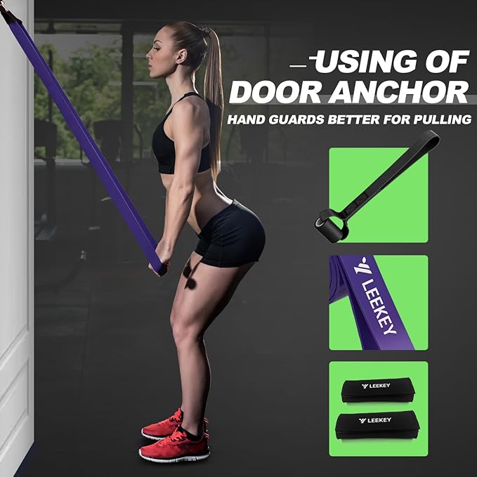 LEEKEY Resistance Bands Set for Pull-Up Assistance & Full-Body Training, Multi-Level Exercise Bands with Bag for Home Workouts, Physical Therapy, Strength Training (Men/Women)