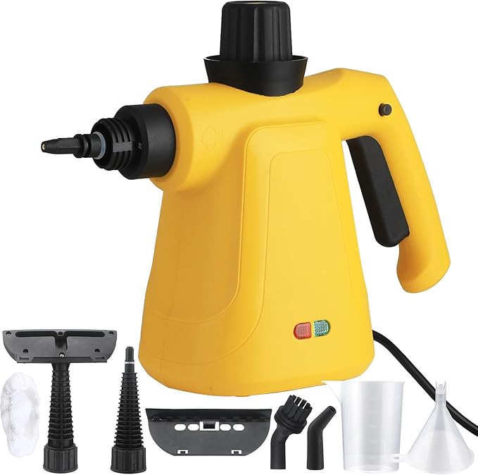 Steam Cleaner, Pressurized Handheld Steam Cleaner for Home with 8 PCS Accessory & Safety Lock, Large Capacity Steam for Cleaning, Car, Bathroom, Shower, Window, Grime, Grease