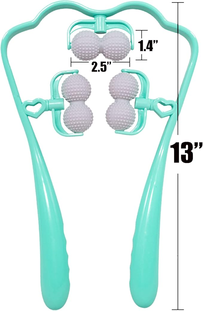 Upgrade Neck Massager, Neck Massager for Pain Relief deep Tissue, 6 Balls Massage Roller,Manual Neck Massager, Shoulder Massager, Handheld Neck and Back Massager Roller Legs Shoulder Relaxer