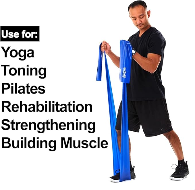Resistance Band for Working Out - 8,16,24 Yard Resistance Bands Bulk Rolls - 10 Strengths in Light Medium and Heavy Exercise Bands - Latex Free Workout Bands Including iPhone App and e-Book
