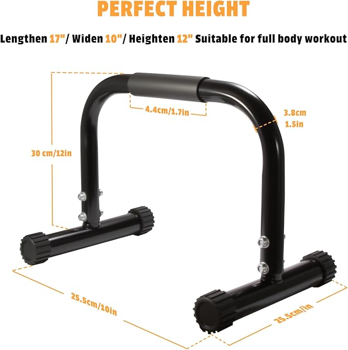 AmazeFan Parallettes Bars, High Steel Push Up Bar Strength Training For Handstands, Calisthenics Bars & Dip Bars, Calisthenic, Push Up Stands Handle for Floor Workouts Calisthenics Equipment 