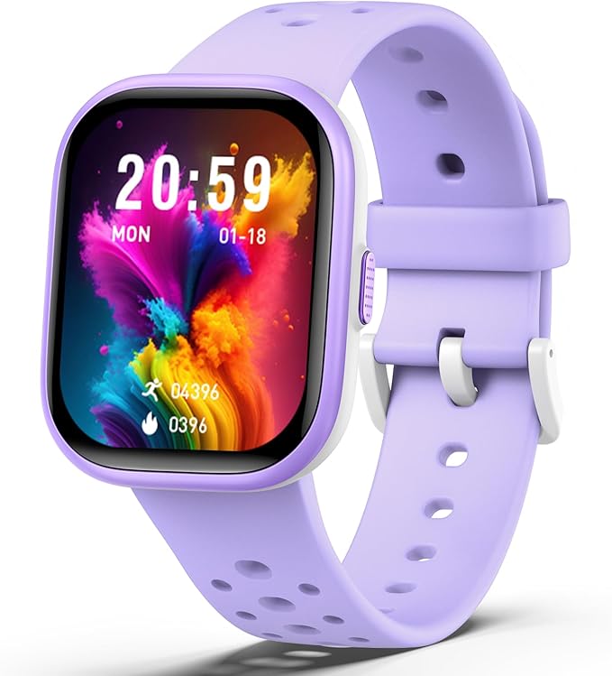 Upgraded Kids Smart Watch Fitness Tracker, 1.85" Screen with 12 Puzzle Games, Heart Rate Sleep Monitor, Pedometer, Waterproof Activity Tracker with/Without APP for Boys Girls