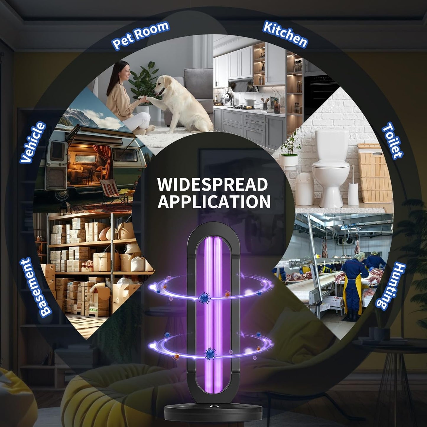 38W UV Light UVC Lamp | 265nm Air & Surface Refreshment | One-Piece Construction, 3-Stage Timer, Remote + Manual Control w/Buzzer | Avoid Exposure (Ozone Free)