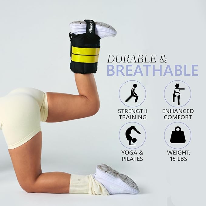 Ankle Weights 4β40 lbs with Dual Strap System (Heel & Wrap) β Single, Pair & Bundle Options with Resistance Bands & Handles β Strength Training, Pilates, Yoga, Glutes, Arms & Rehab